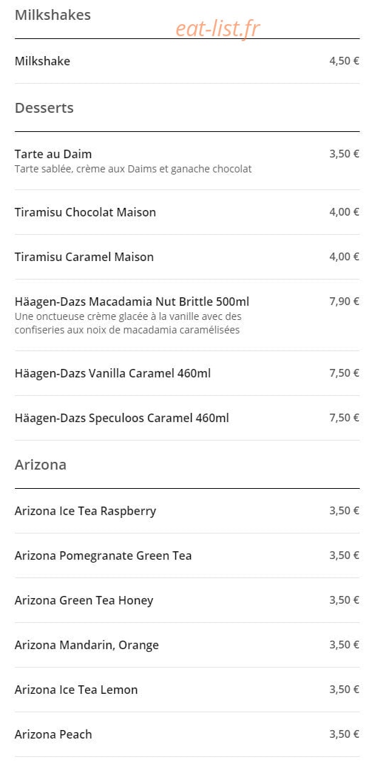 Tacos Francais — carte page 4