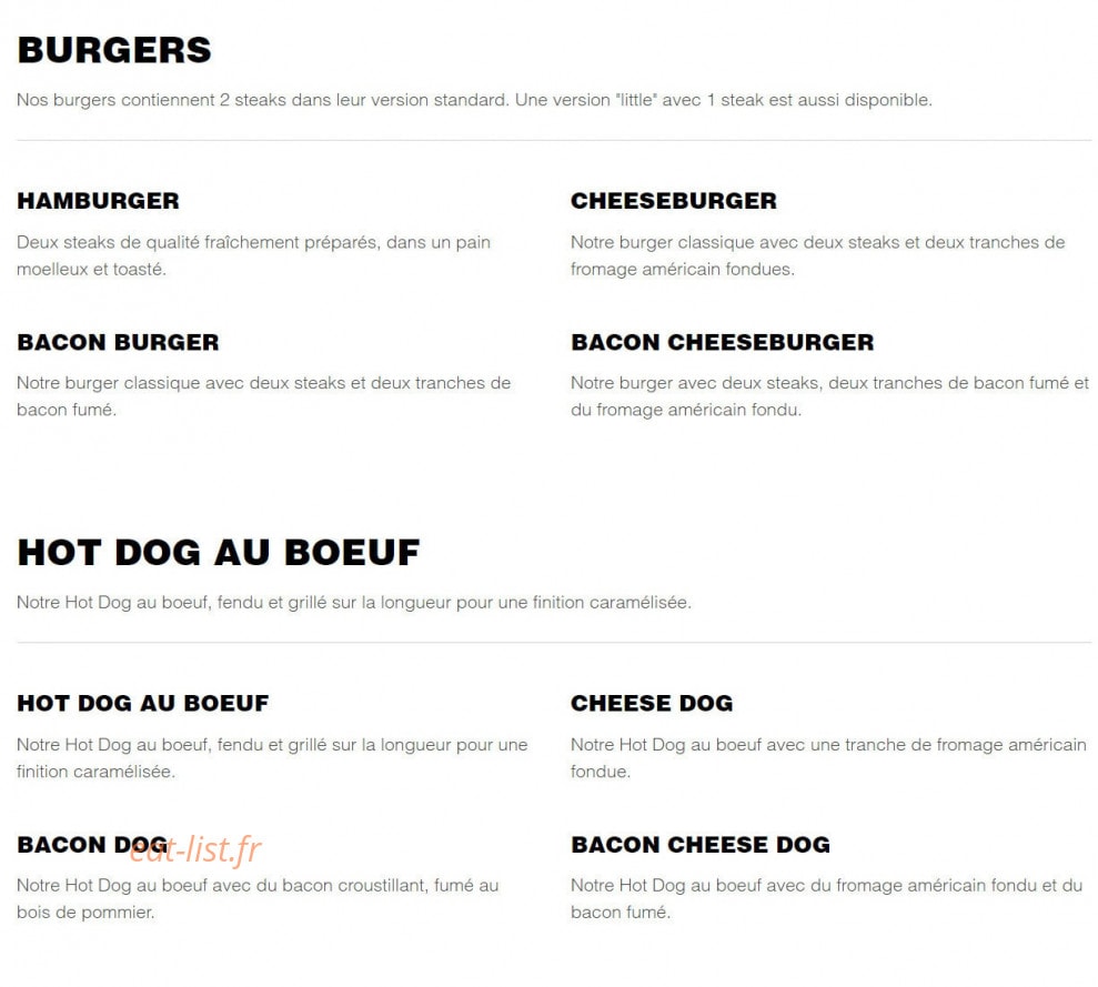 Five Guys — carte page 1
