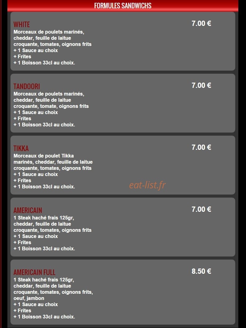 Food Station — carte page 2