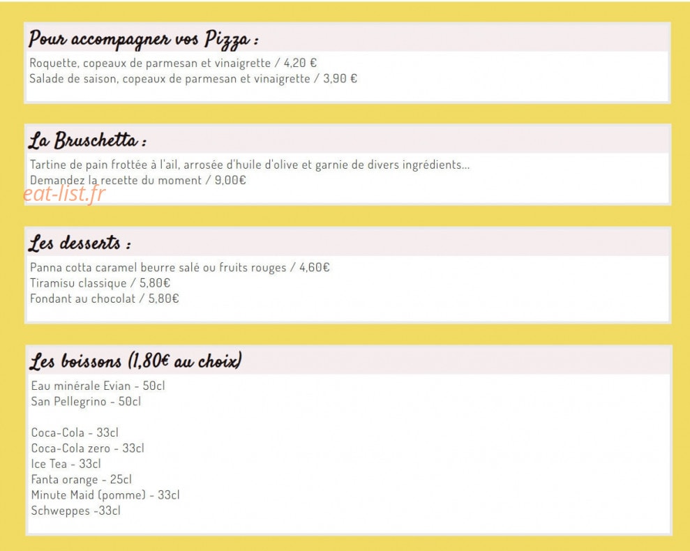 L'Atelier Pizza — carte page 3