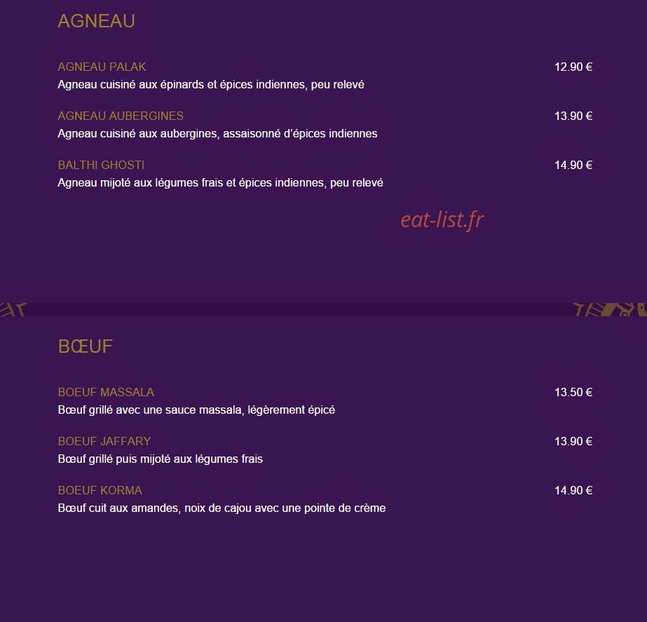 Le Jaïpur — carte page 6