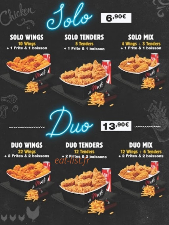 Le must chicken — carte page 5