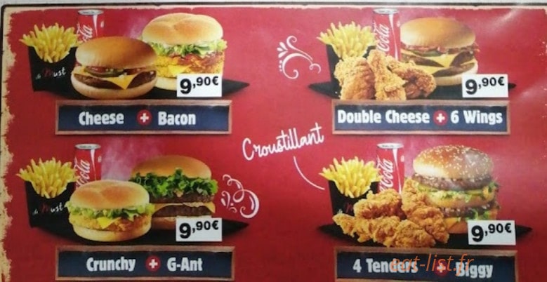 Le must chicken — carte page 2