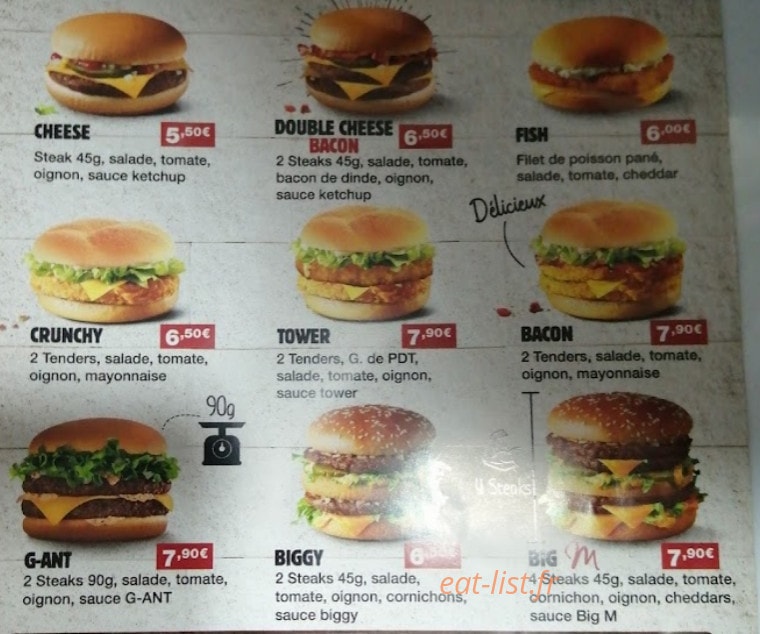 Le must chicken — carte page 1