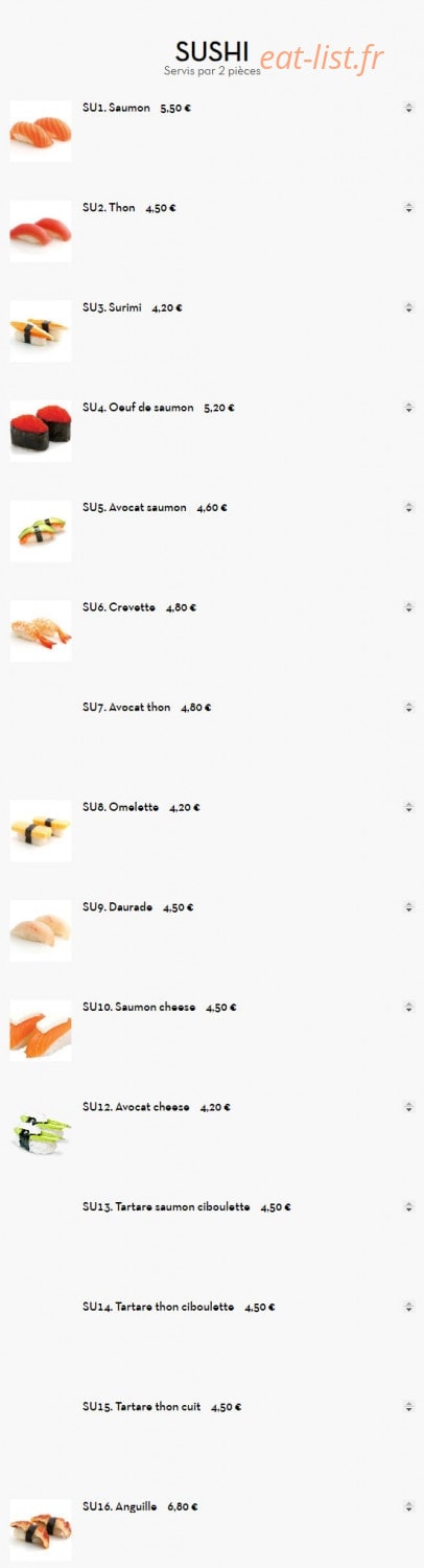 Miss sushi — carte page 18