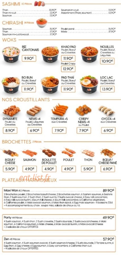 Sushi Wan — carte page 3