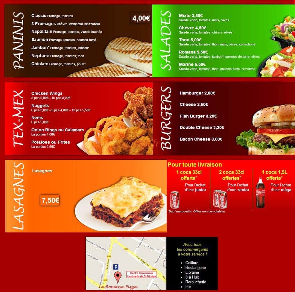 La Romana Pizza — carte page 2