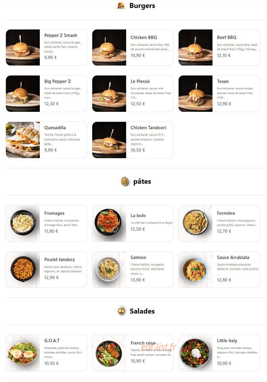 Plessis Pepper'Z — carte page 1