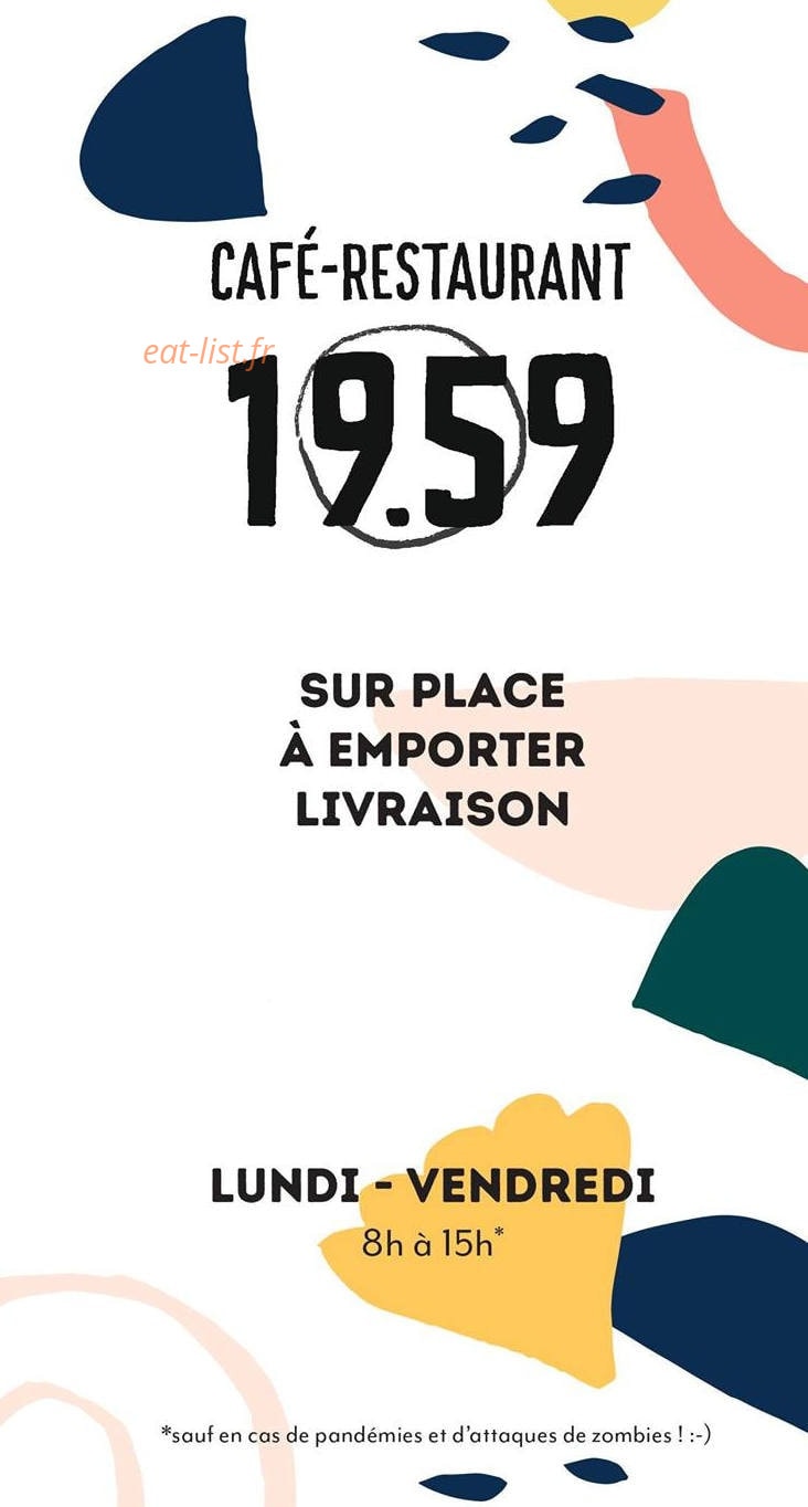 Café Restaurant 19.59 — carte page 1