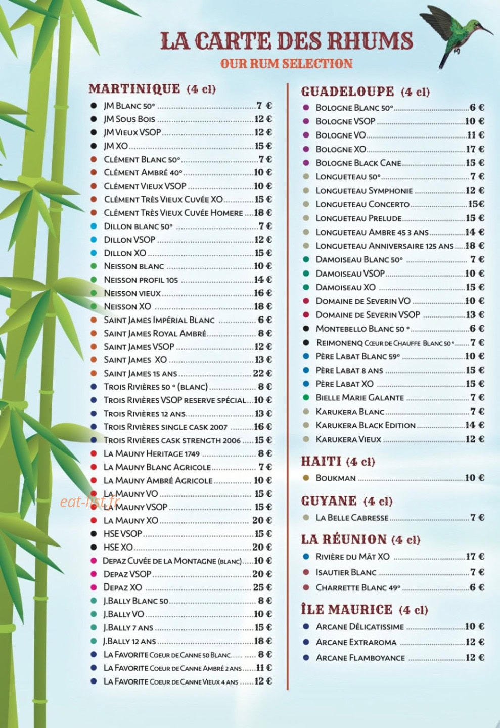 Coffee Creole — carte page 15