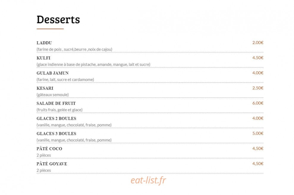 Coffee India — carte page 5