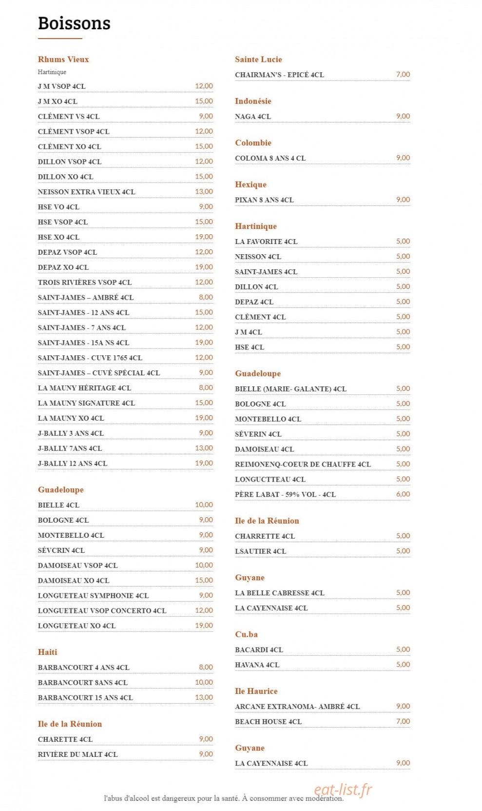 Coffee India — carte page 4