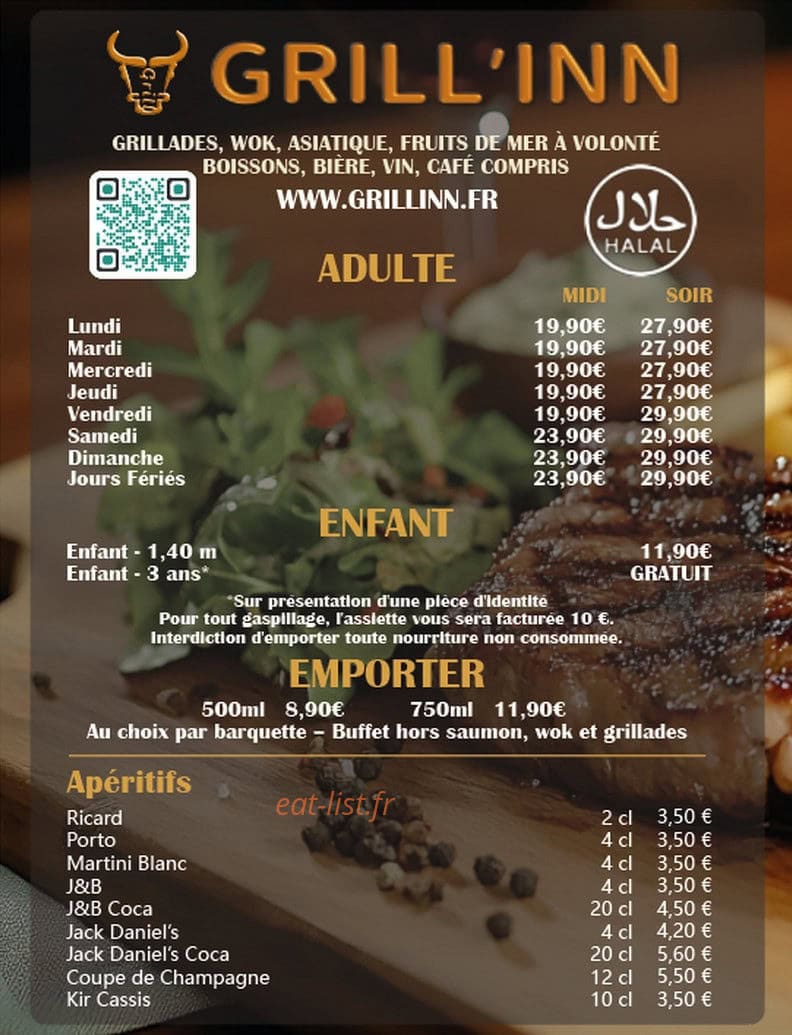 Grill’inn — carte page 1