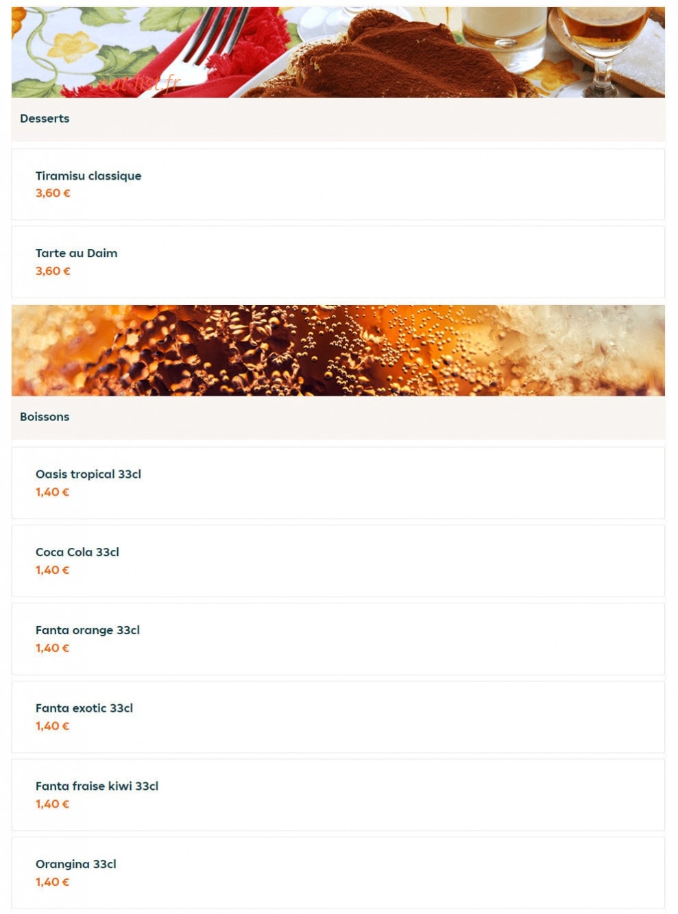 Le Miam — carte page 22