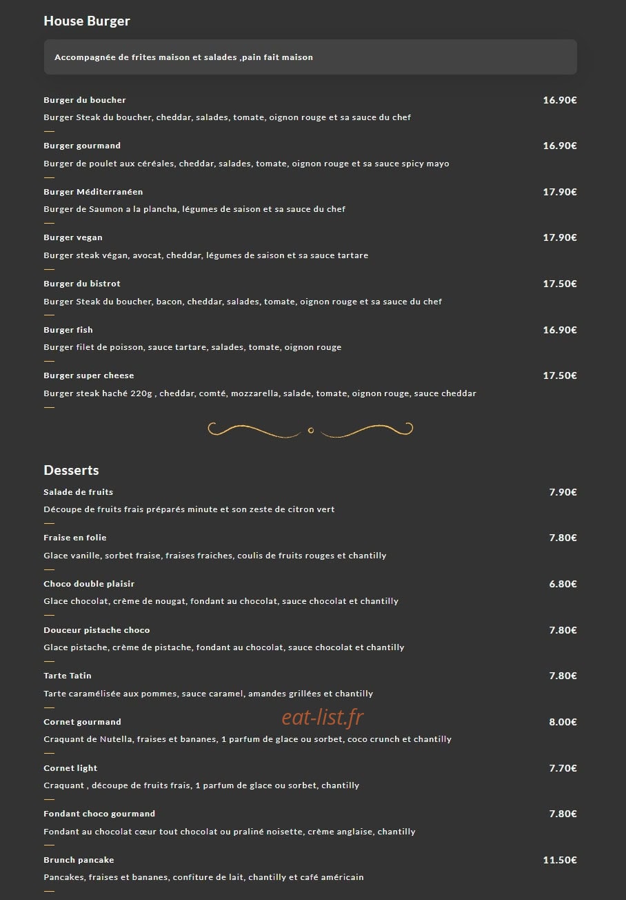 Mon Bistrot — carte page 3