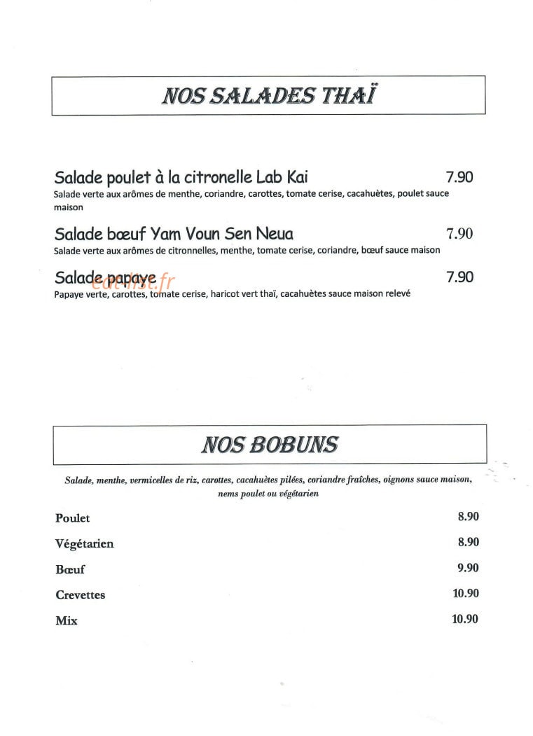 Thaï — carte page 2