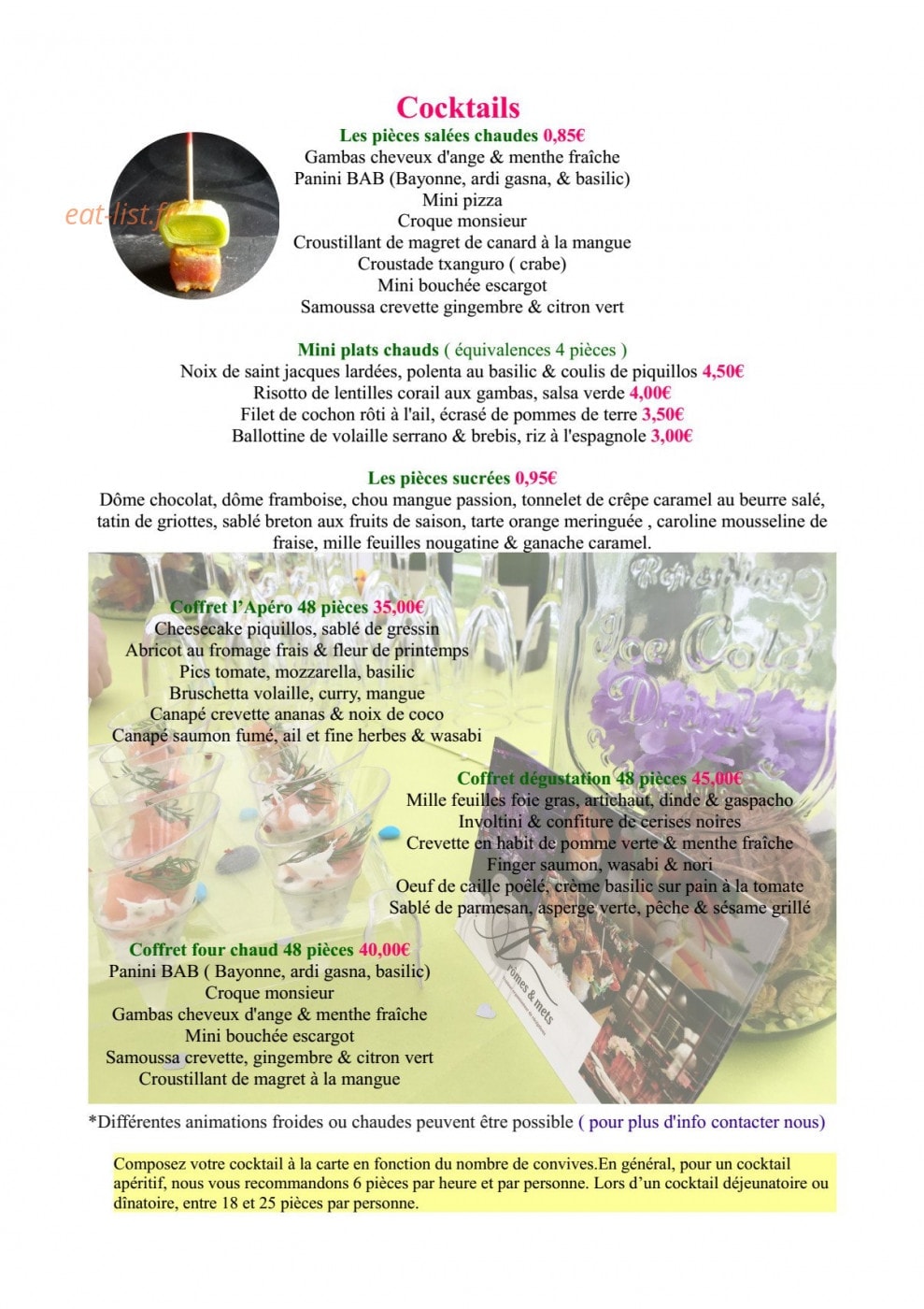 Arômes et mets — carte page 2