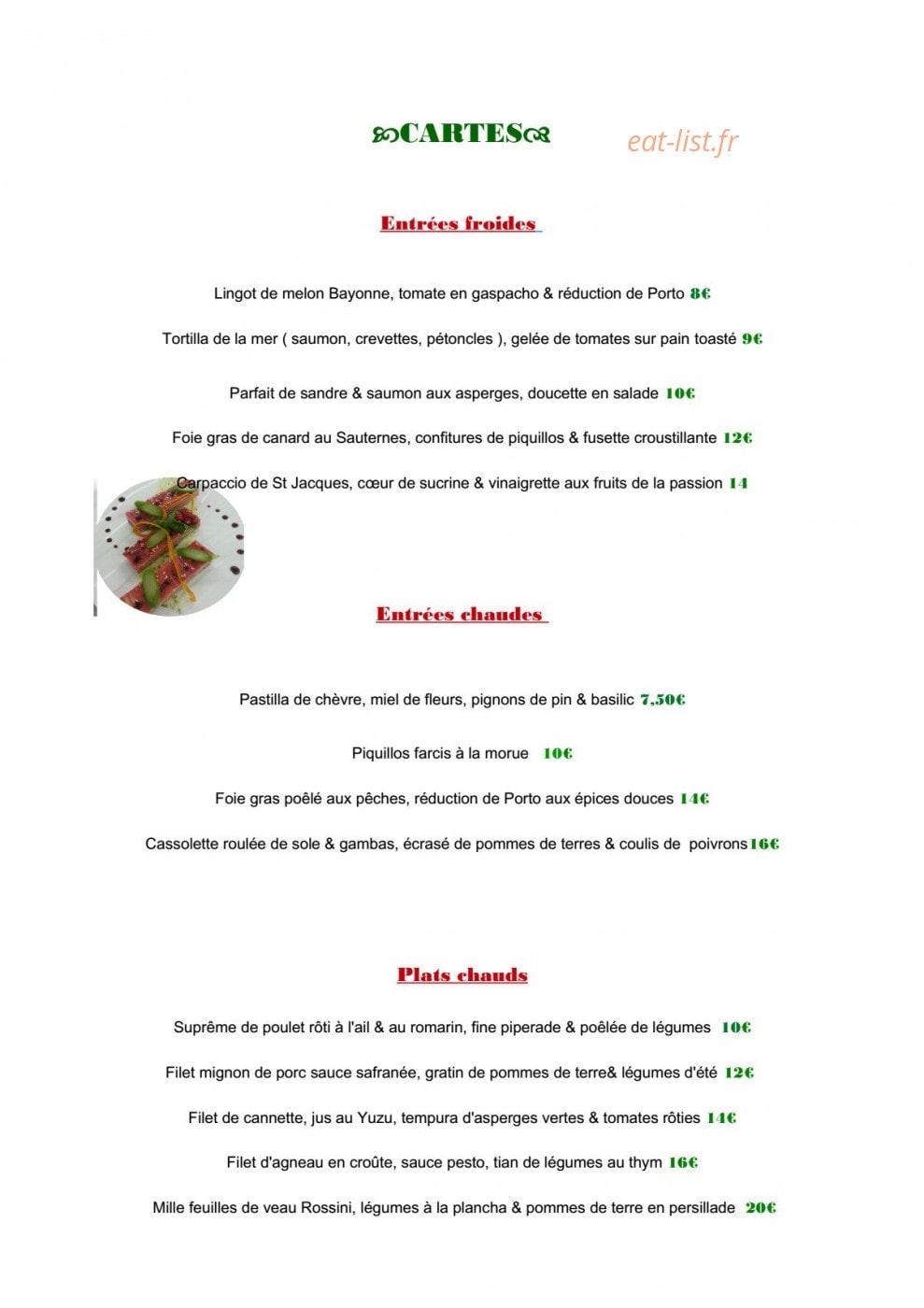 Arômes et mets — carte page 7