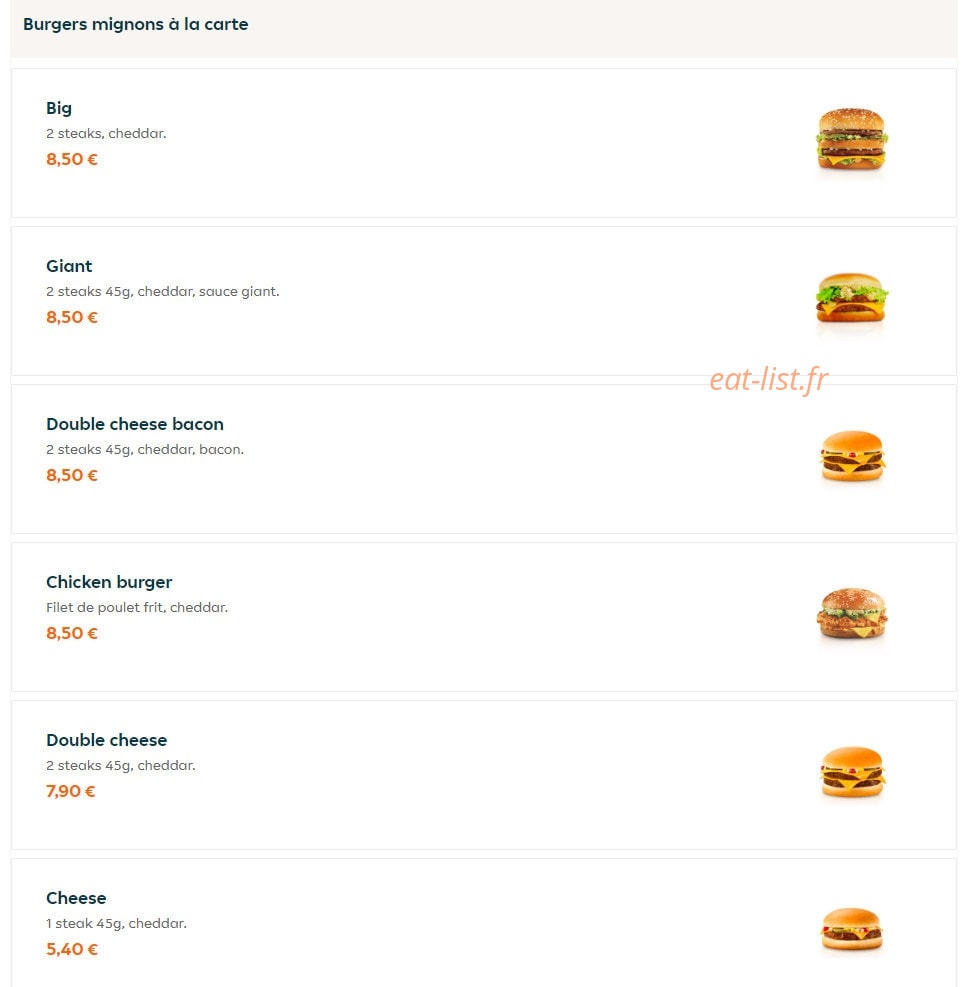 Burger Run — carte page 8