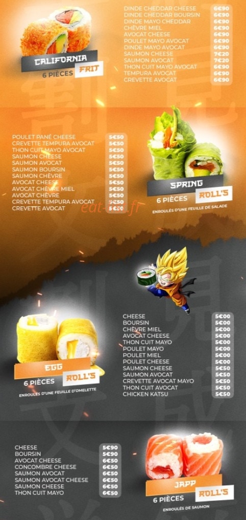 DBZ Sushi — carte page 4