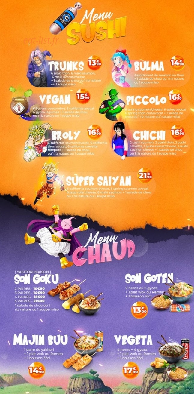 DBZ Sushi — carte page 6