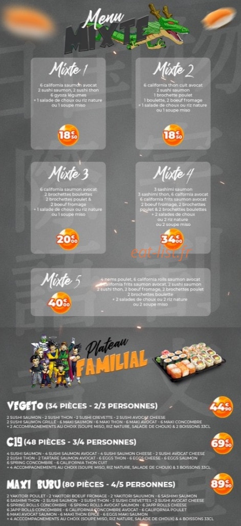 DBZ Sushi — carte page 7