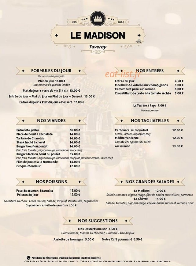 Le Madison — carte page 1