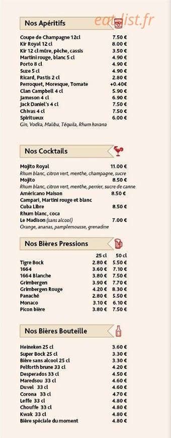 Le Madison — carte page 2