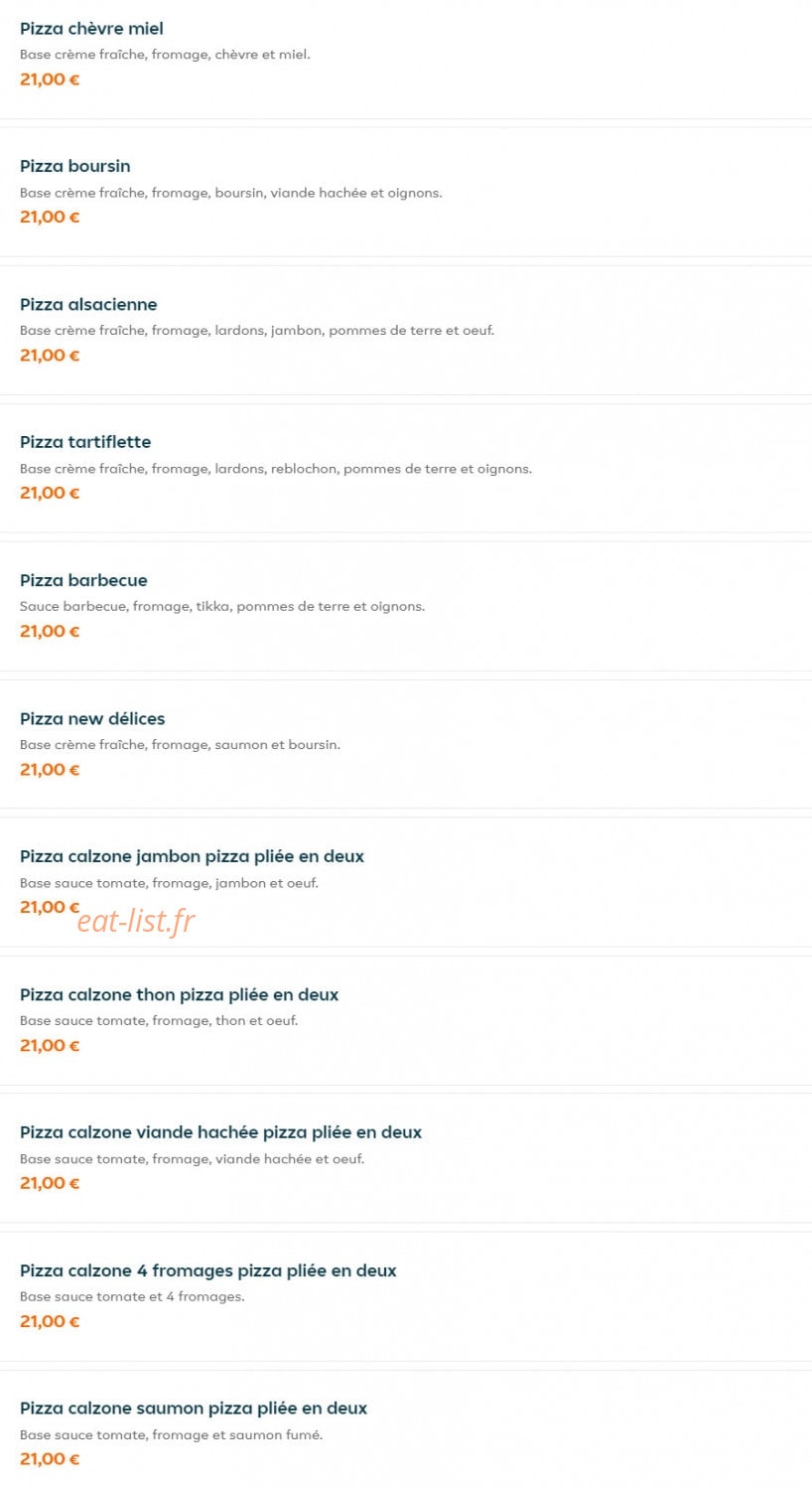 New Délices — carte page 13
