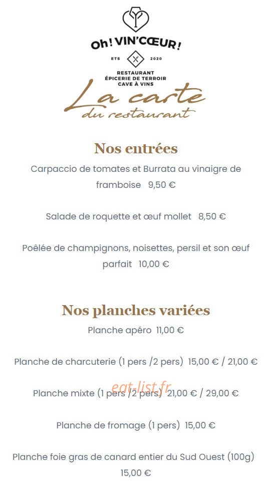 Oh ! Vin’cœur ! — carte page 1