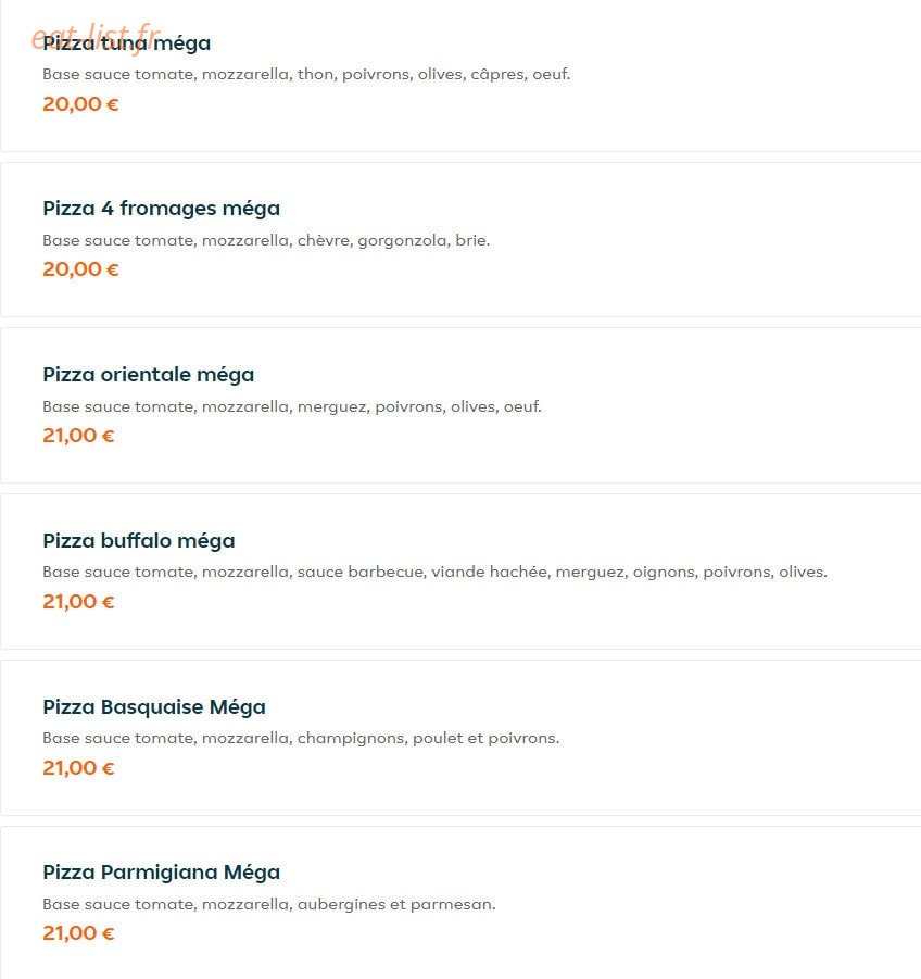 Bona Pizza — carte page 8
