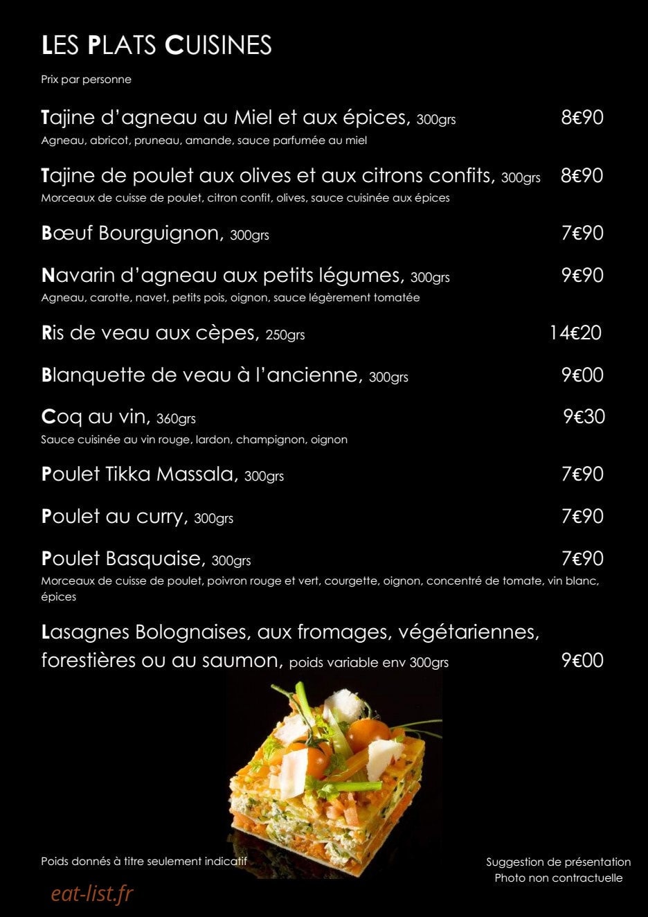 Gourmet Plaisir et Tradition — carte page 12