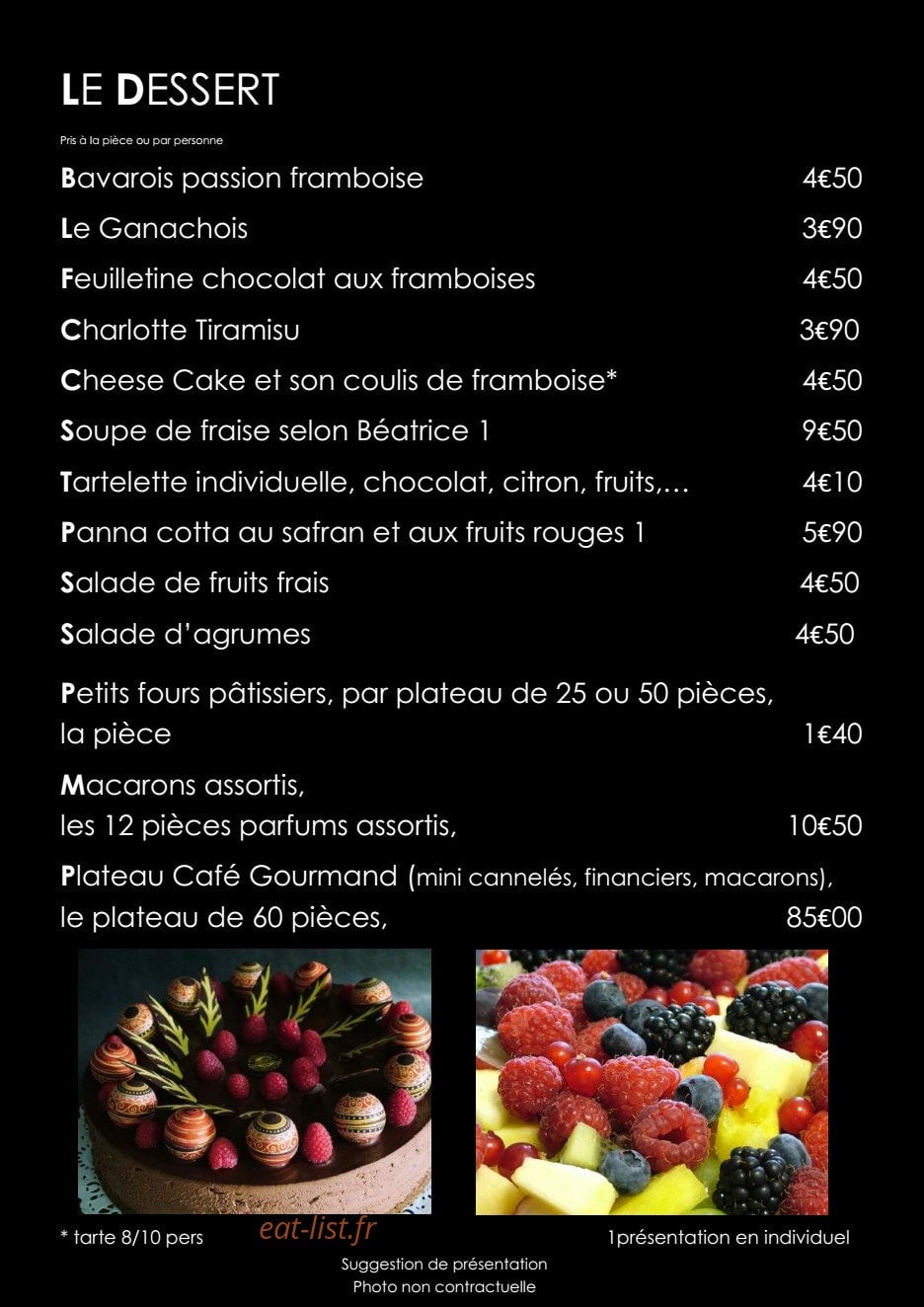 Gourmet Plaisir et Tradition — carte page 17