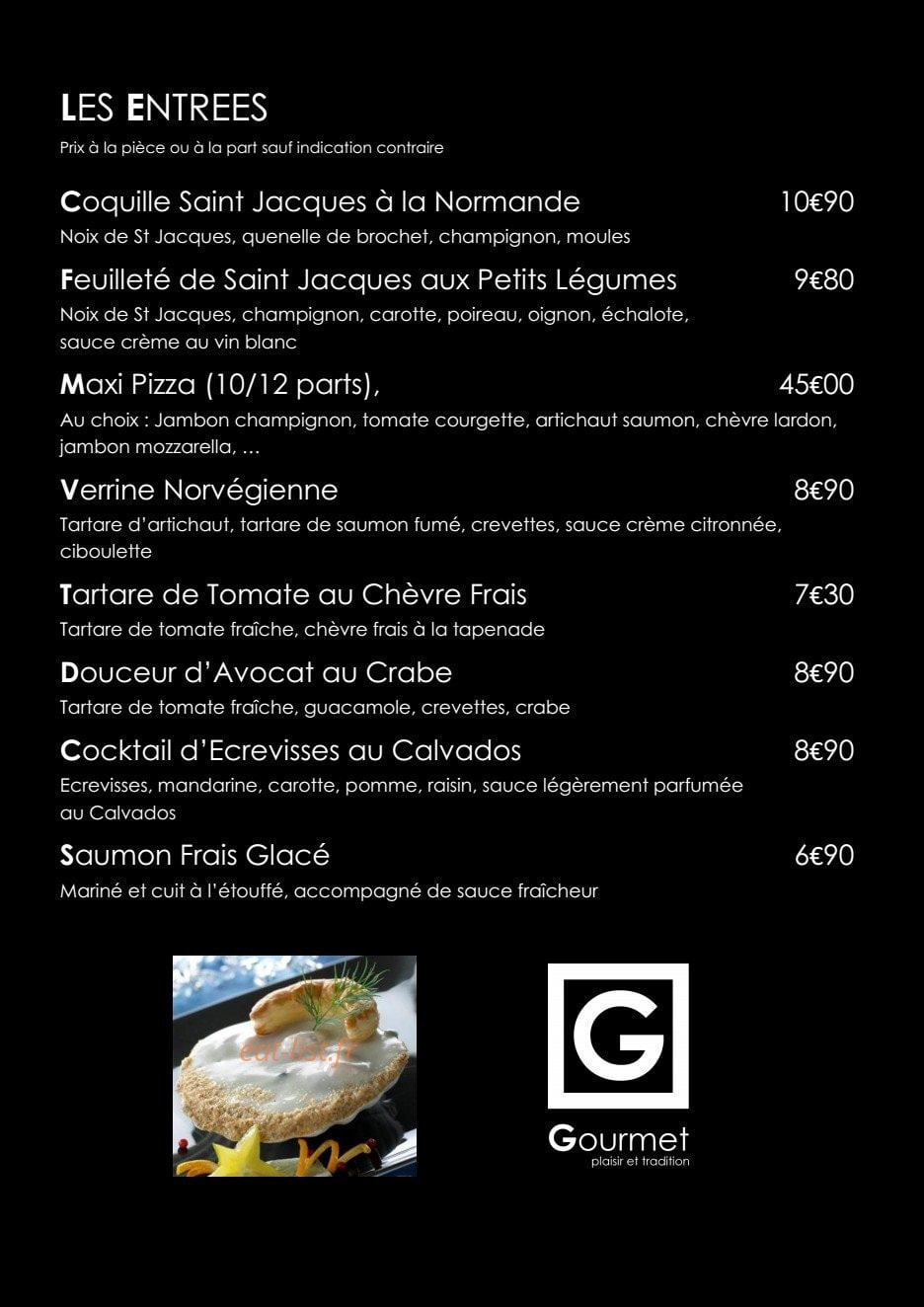 Gourmet Plaisir et Tradition — carte page 8