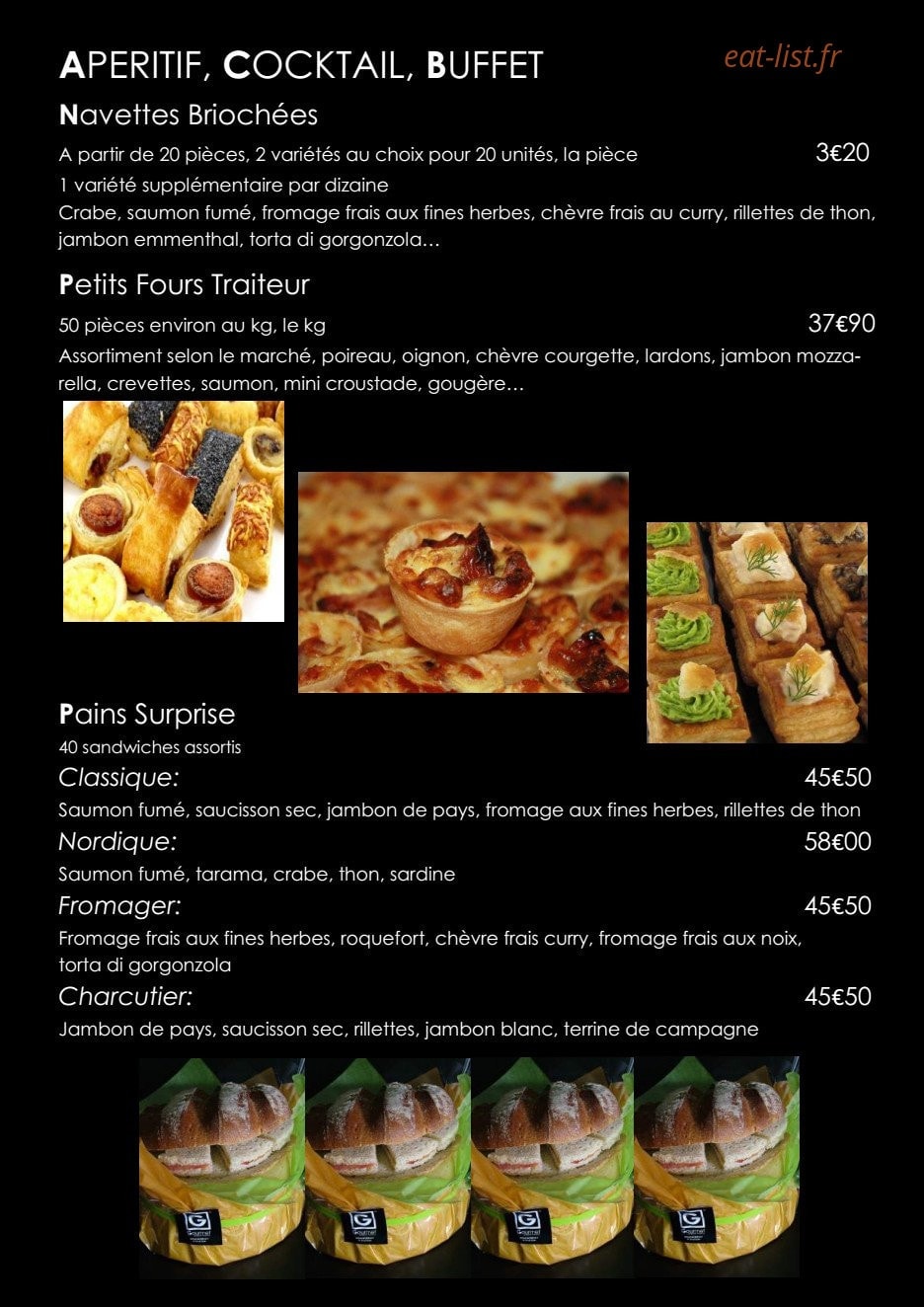 Gourmet Plaisir et Tradition — carte page 2