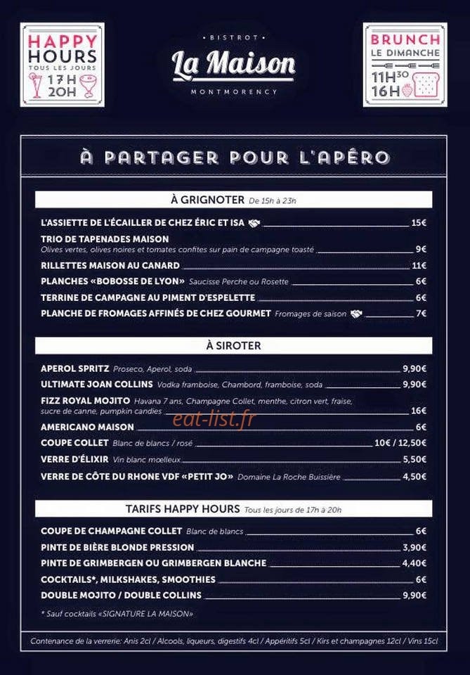 La Maison — carte page 1