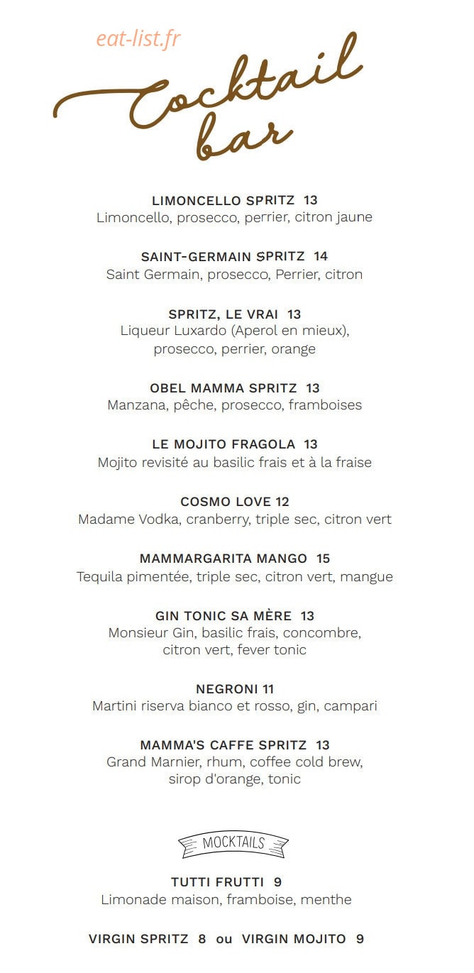 Obel Mamma — carte page 8