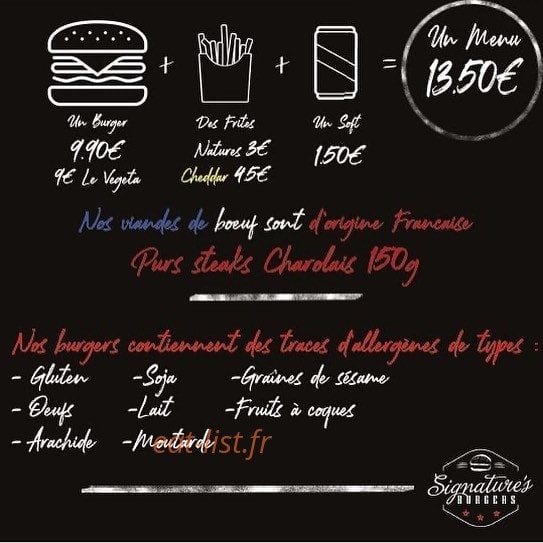Signature Burgers — carte page 2