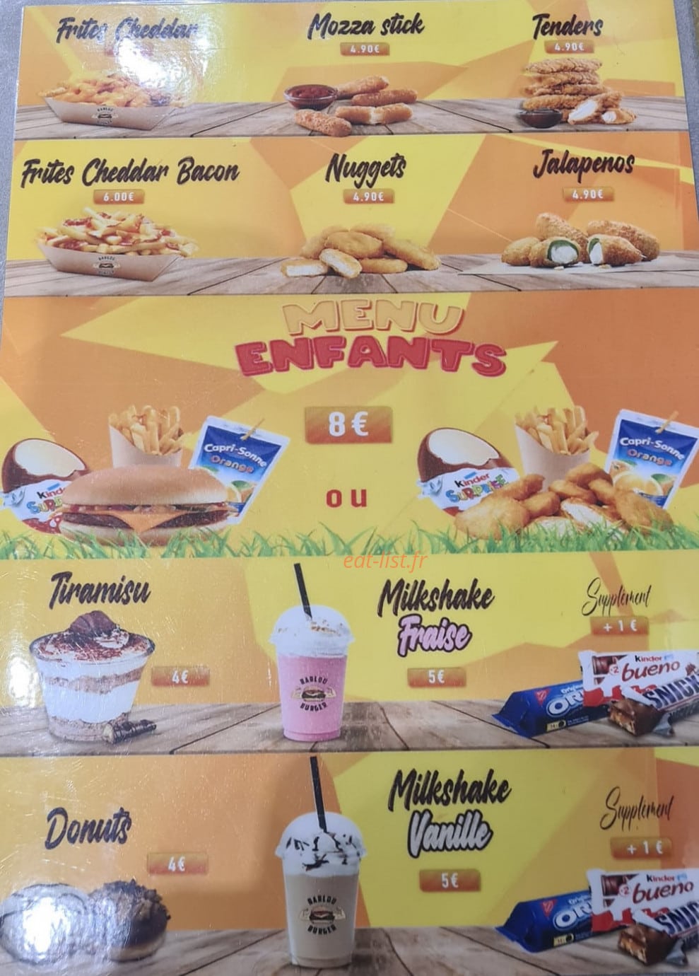 Barlou burger — carte page 3