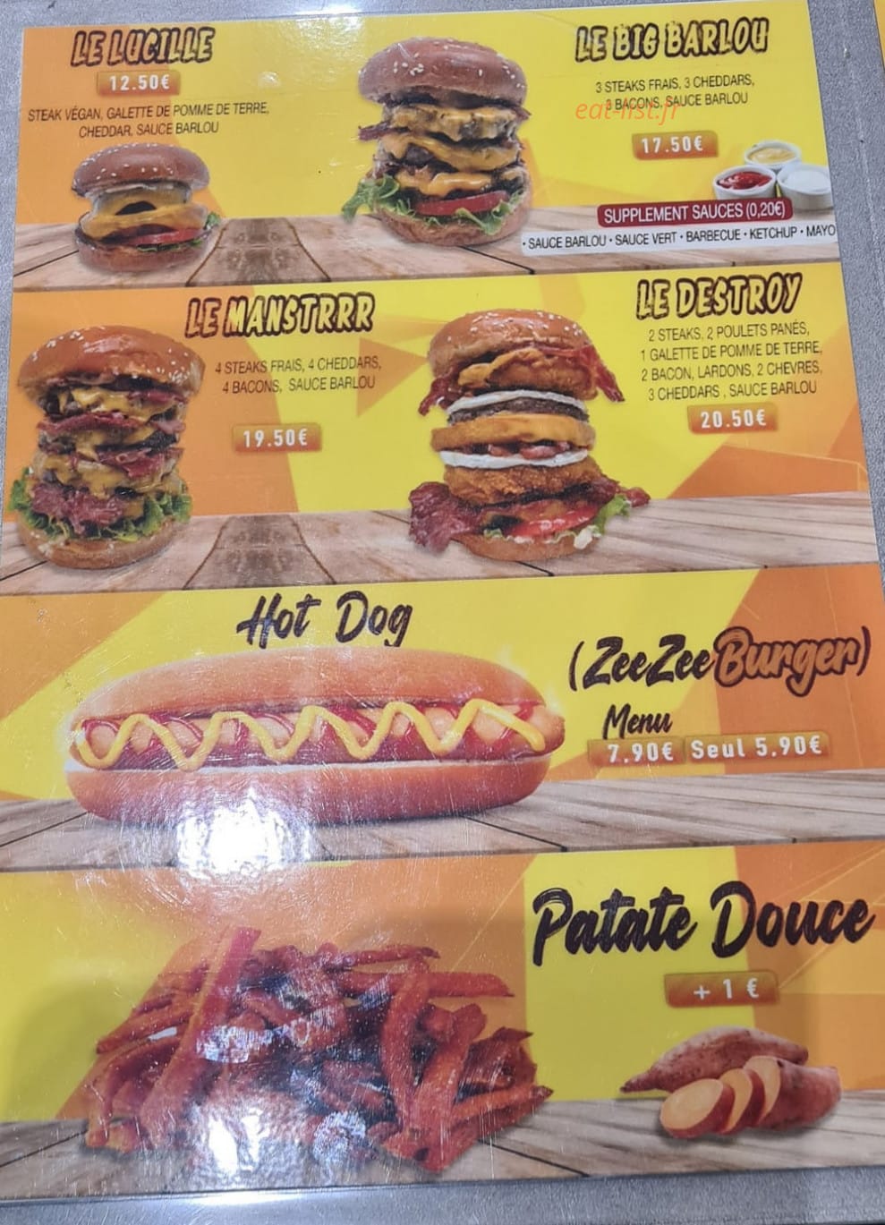 Barlou burger — carte page 2