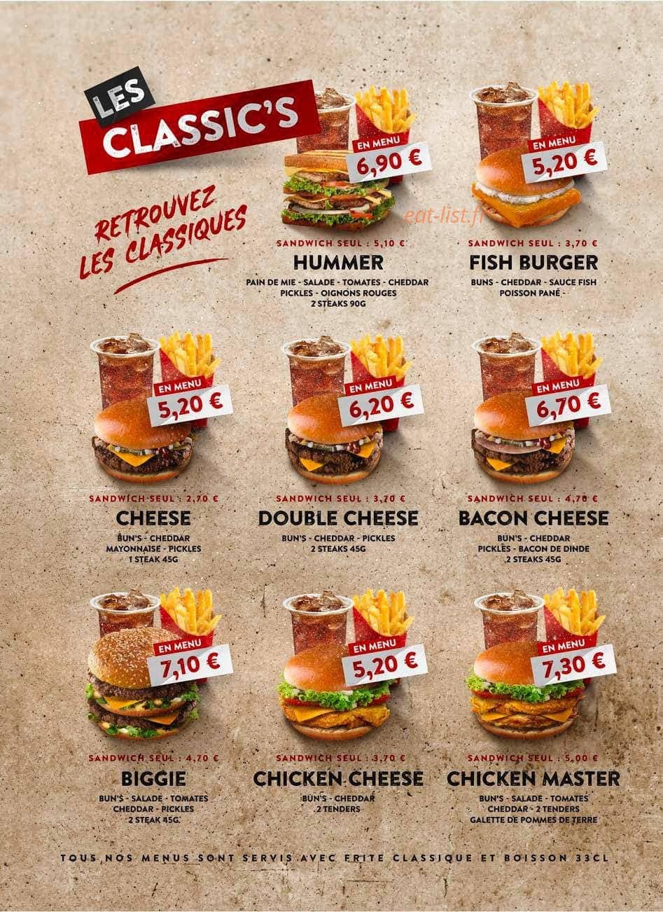 Chicken Burger — carte page 3