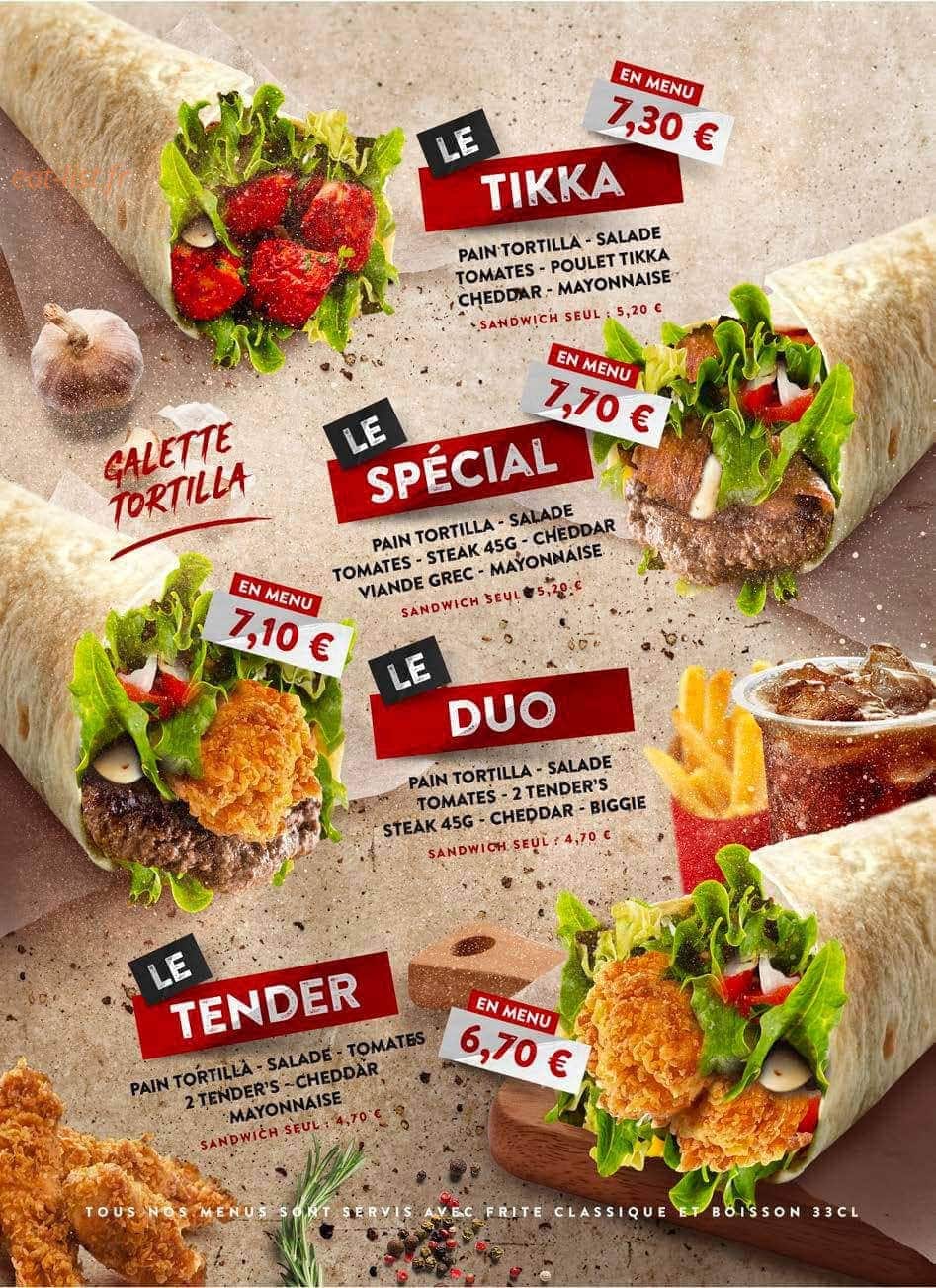 Chicken Burger — carte page 9