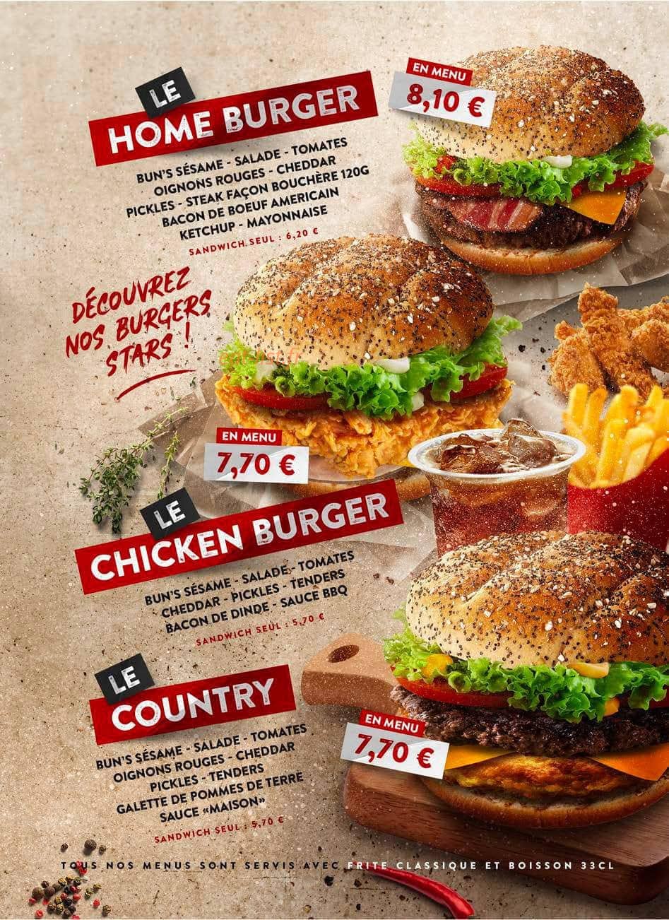 Chicken Burger — carte page 5
