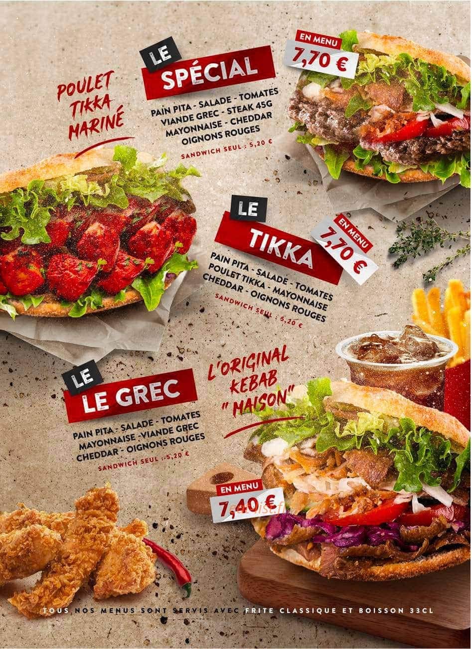 Chicken Burger — carte page 7