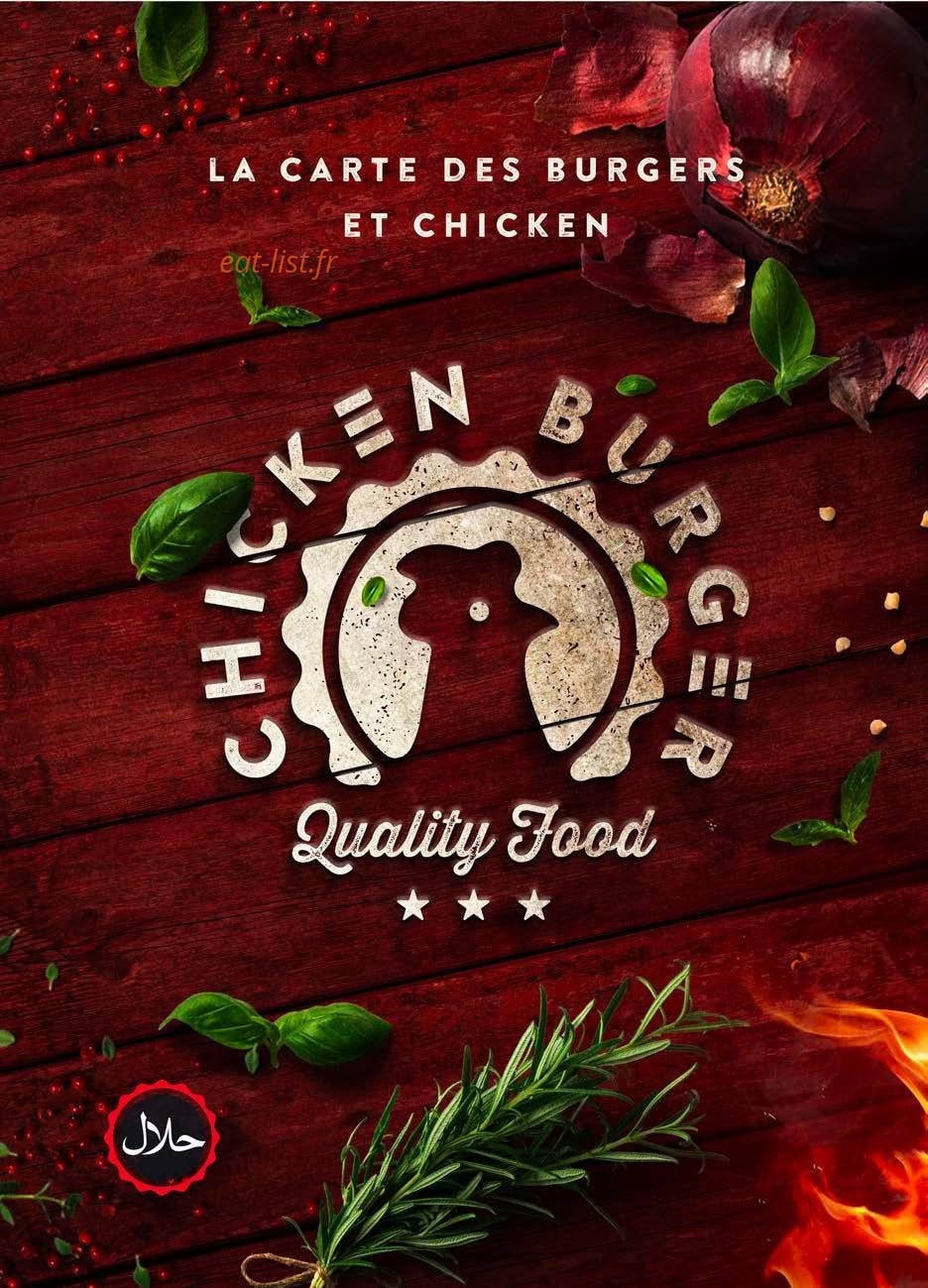 Chicken Burger — carte page 1