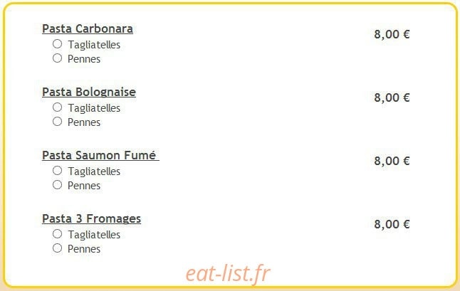 Espace Pizza — carte page 3