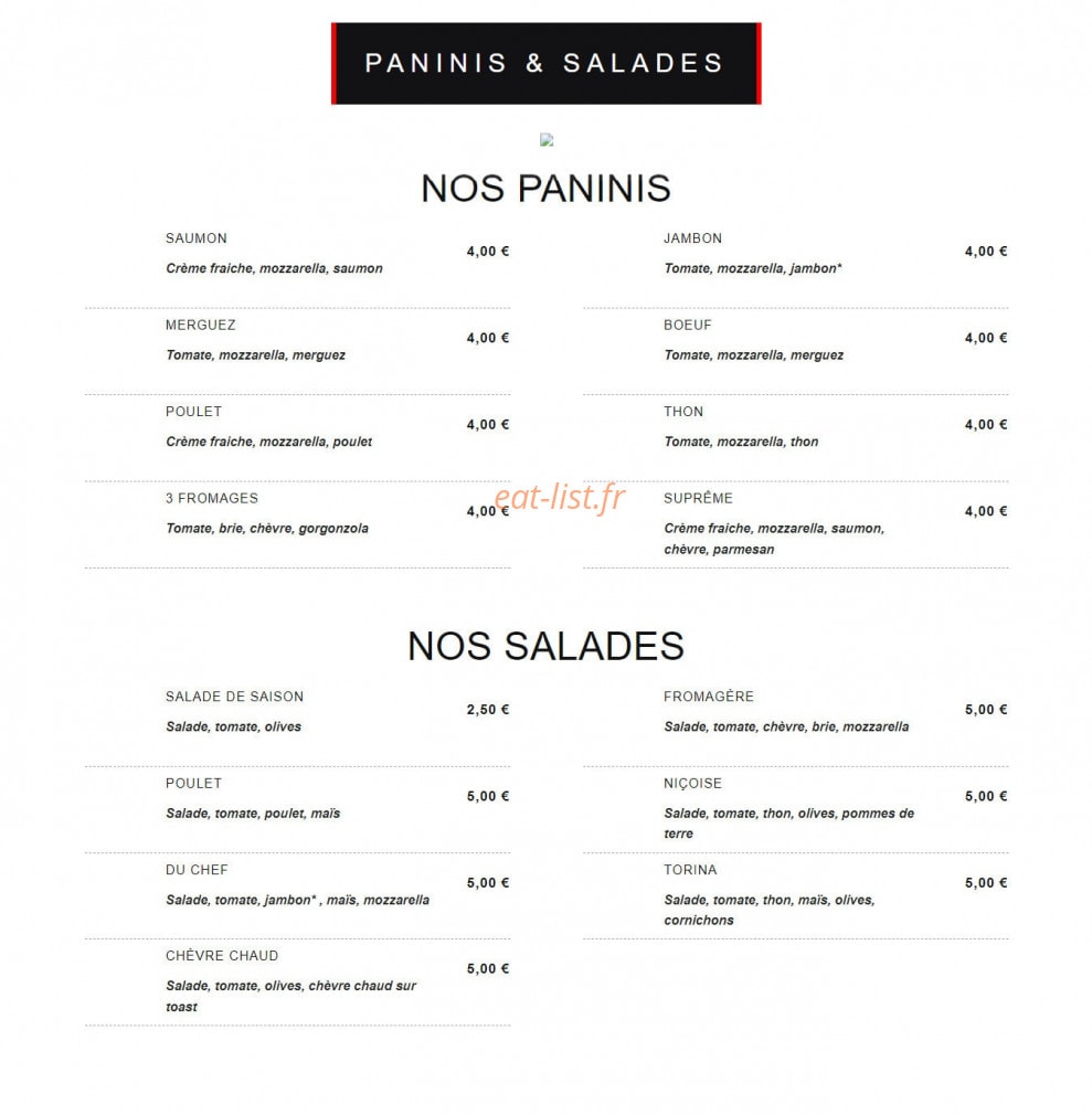 First Pizza 95 — carte page 3