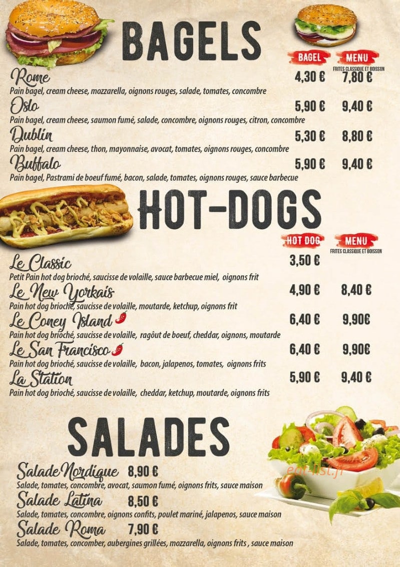 La Station Burger — carte page 3