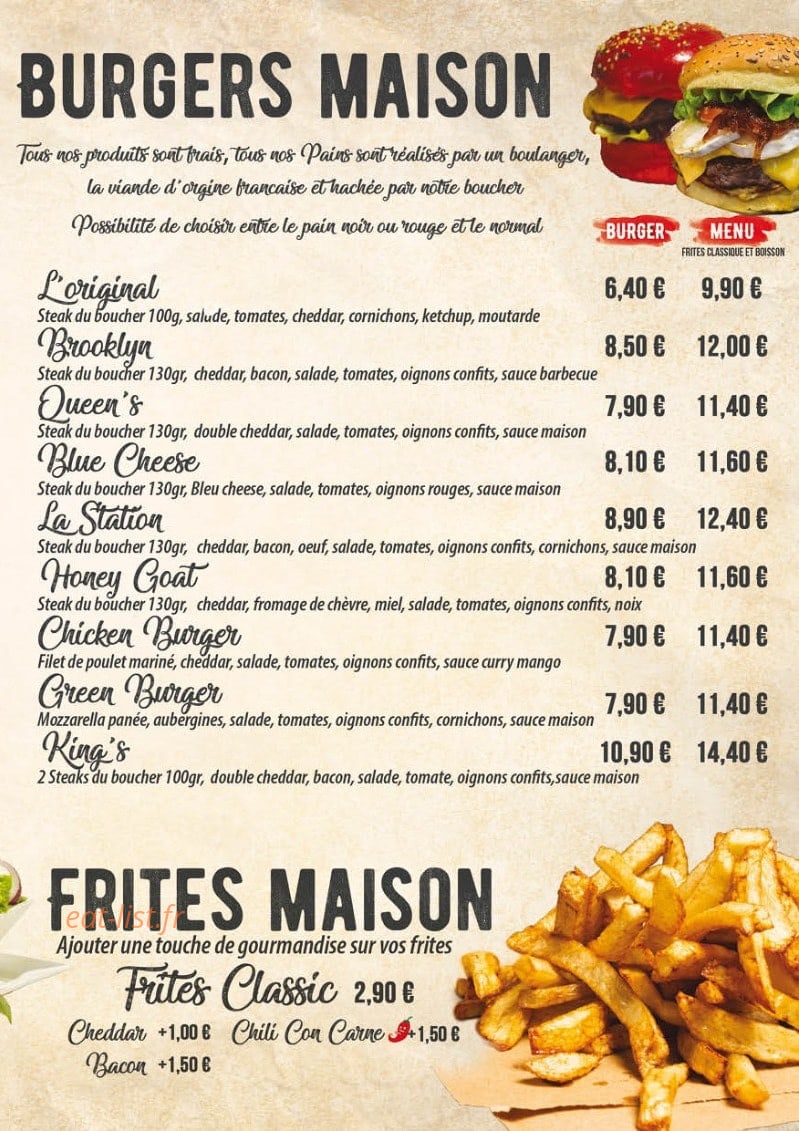 La Station Burger — carte page 2