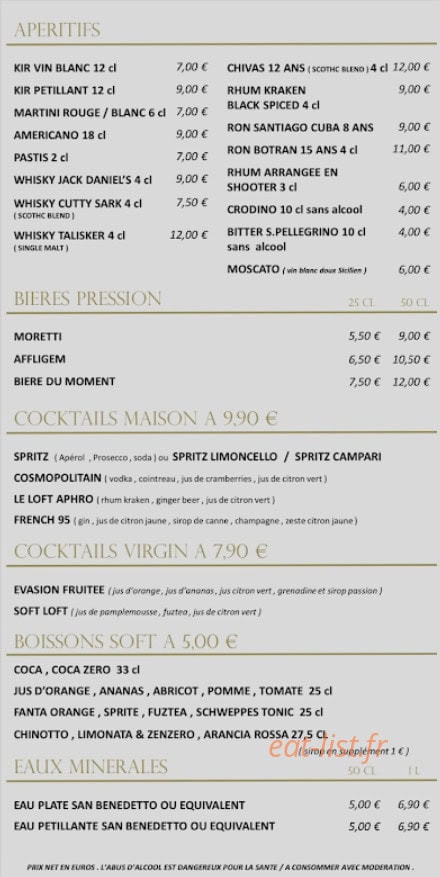 Le Loft — carte page 8